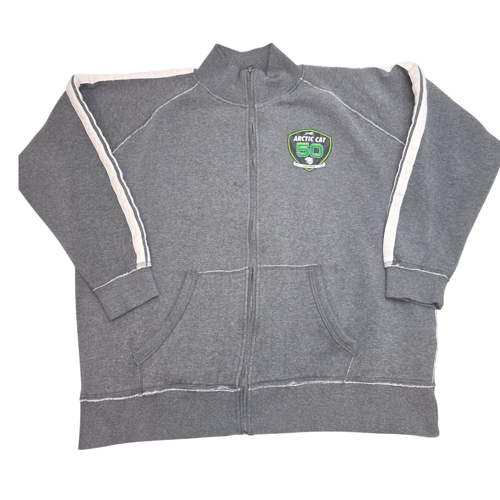 Arctic Cat 50th Anniversary Full Zip Track Jacket Mens Grey Snowmobile 1962-2012